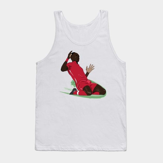 Sadio Mane Slide Goal Celebration Tank Top by WalkDesigns